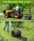 24 Inch Compost And Top Dressing Spreader For Lawns With Peat Moss Capabilities, 2 In 1 Push Or Tow Design in garden use