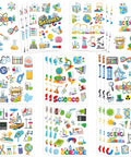 312 Pcs Science Stickers Set For Chemistry Biology Physics Lab Decor, diverse colorful designs on 24 sheets for crafts