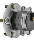 Beefed-Up Rear Wheel Bearing Hubs Kit For 2008-2017 Mitsubishi Lancer, 2008-2013 Outlander, And 2011-2012 Outlander Sport FWD - Replacement Wheel Hub Bearings Assembly, Pair, side view of wheel hub with bolts.