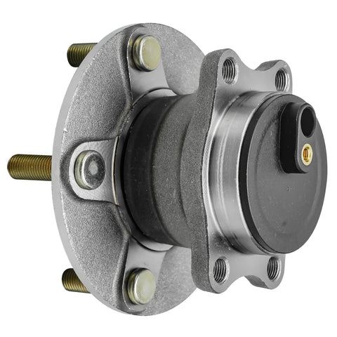 Beefed-Up Rear Wheel Bearing Hubs Kit For 2008-2017 Mitsubishi Lancer, 2008-2013 Outlander, And 2011-2012 Outlander Sport FWD - Replacement Wheel Hub Bearings Assembly, Pair, side view of wheel hub with bolts.