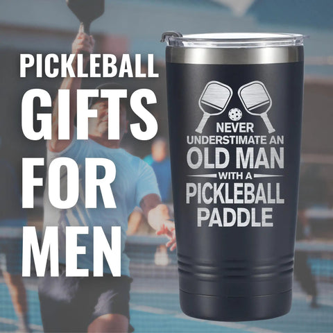 Dope Pickleball Gift For Men 20 Oz Stainless Steel Travel Tumbler featuring a humorous pickleball graphic, perfect for outdoor use.