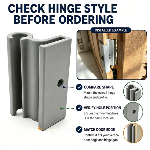 Heavy Duty Vertical Shed Door Hinges 2 Pack Replacement For Resin Storage Sheds, gray metal hinge example with installation guide.