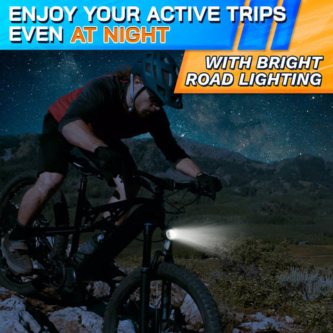 Ebike Headlight With 2 Pin Waterproof Connector For 6 To 60V Systems, Easy To Install LED Light With Stainless Steel Bracket, 20 Lm Output, Weather Resistant For Night Riding