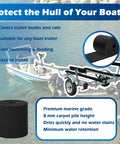 Ultra Thick 25oz Heavy Duty Boat Trailer Bunk Carpet 50 Ft By 12 In Marine Carpet Waterproof For Boats Jet Ski And Watercraft Trailer Bunk Padding Protect Your Hull During Transport shown on trailer