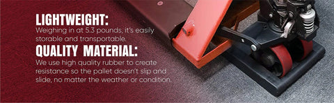 Heavy Duty Pallet Jack Stop for Damage Prevention and Easy Pallet Securing Keeps Pallets from Sliding in Transit Lightweight 5.3 lb Rubber Pad