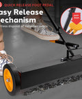 Heavy Duty Rolling Magnetic Sweeper Workhorse With Adjustable Handle Mega Pull, foot pedal for easy debris disposal.