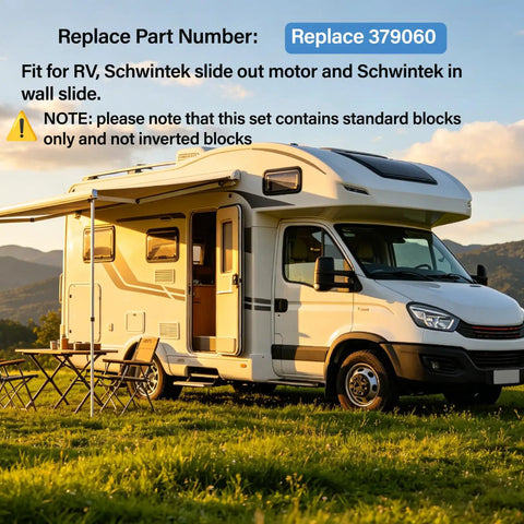 Standard Bearing Block Kit with Roller for RV In Wall Slide Outs Upper and Lower Blocks with Rivets V Roller Arm Replacement OE 379060