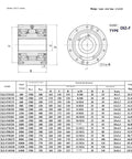 Built Tough Non Contact Wedge Type One Way Overrunning Clutch Ckz F130330 specifications diagram showing dimensions and models.