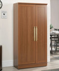Wooden cabinet with Champagne Bronze Cabinet Pulls 2 Pack With Backplates, 7.5 Inch Center To Center Drawer Handles.