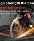 Heavy Duty Electric Concrete Ring Saw With 8900W Copper Motor And 3300 Rpm, cutting masonry with diamond blade and sparks.