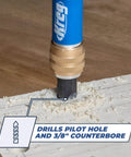 Your New Shop Floor Favorite Features A Heavy Duty Two Sided Drill Bit And Driver That Cuts Pilot Holes Counterbore Recesses And Drives Screws For Rock Solid Woodworking Joints With Zero Hassle Today, drilling a pilot hole and counterbore.