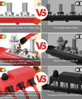 Comparison of Heavy Duty 250A 12V Power Distribution Block With Four 5/16 Studs Solid Build Marine And Solar Wiring Assembly features.