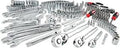Mechanic Tool Set With One Quarter, Three Eighths, And One Half Inch Drives, 308 Pieces, Includes Ratchets, Sockets, Hex Keys And Wrenches