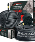 Two 26 Inch Bike Inner Tubes With Schrader Valve For 26x1.75 To 2.125 Tires, Durable Butyl Rubber, Easy Install, Solid Air Retention