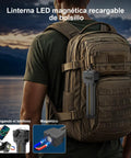 Lit Gym Lighting On The Go Portable Magnetic Work Light attached to backpack in outdoor setting