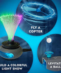 Circuit Maker Electronics Science Kit For Kids With Sixty Hands On Projects featuring colorful light show, fly copter, levitate ball.