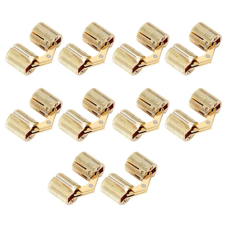 10 Pack 12mm Brass Hidden Cylindrical Hinges For Jewelry Boxes Polished Brass Concealed Install 180 Degree Opening