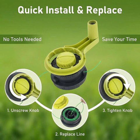 Bump Knob And Bump Feed Trimmer Head Handle Replacement Kit For Ryobi Straight Shaft Trimmers installation steps