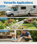 Brass Hose Swivel Connector With 0 to 180 Degree And Full 360 Degree Rotation, Easy Install Garden Hose Elbow For RVs Campers, No Kink Water Flow Booster For Standard 3/4 Inch Pipes used for RV, garden faucet, and parent child play
