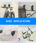 ATV Dual Tool Holder With Bow Rack Grips And Rubber Straps, Tiltable Mount on bike and various vehicles.