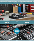 Heavy Duty Tool Drawer Organizer Tray for Ratchets Extensions and Drive Tools keeps wrenches sockets and bits from rolling