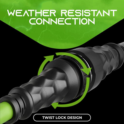 Heavy Duty 50 Amp RV Shore Power Adapter Cord 4 Prong Twist Lock NEMA SS2 50P To 14 50R showcasing twist lock design