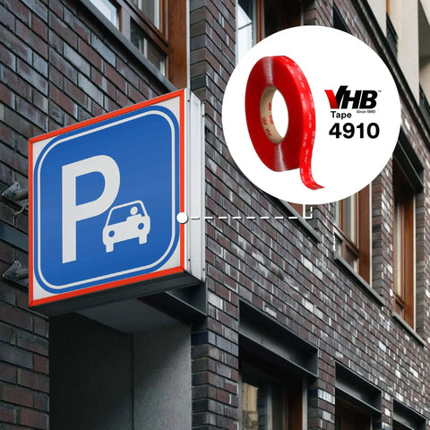 Heavy-Duty Clear Mounting Tape 3/4 in x 15 yd, 40 mil (0.040 in / 1.02 mm) used for signage bonding