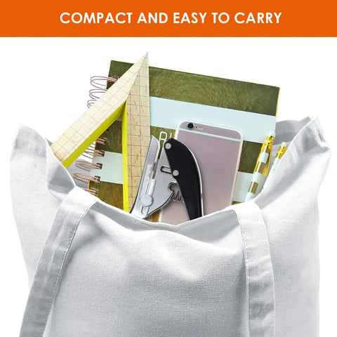 Pro Grade Heavy Duty Single Hole Puncher for Paper Cardboard and PVC Portable Handheld Three Eighths Inch in bag with notebooks and phone