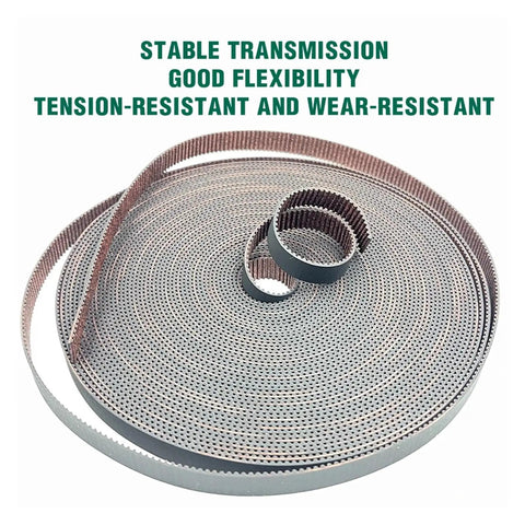 Heavy Duty GT2 Open Timing Belt For 3D Printing Rigs Smooth Operator Rubber Drive Belt in 50m roll, showing flexible texture and design.