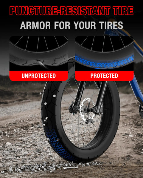 Anti Puncture Tire Insert For 20 By 4 Inch Fat Bike Tires Puncture Resistant Liner For Ebikes And Mountain Bikes Shields