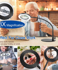 Hands Down The Best Eight Times Magnifying Glass With Bright Led Light And Flexible Stand Clamp For All Your Crafting Needs shown in various uses
