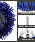 Top Shelf 12 Piece Wire Wheel And Pen Brush Set For Power Drills featuring a 0.05 inch nylon wire brush with 1/4 inch round shank.