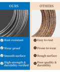 50 Feet 1 By 8 Inch T316 Stainless Steel Cable Wire Rope For Deck Railing Indoor Outdoor Balustrade DIY 7x7 Strand Aircraft