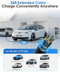 Level 2 EV Charger 40A 240V Home Charging Station With 26 Ft Cable And NEMA 14 50 Plug For EVs including parked cars