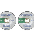EZ Lock Aluminum Oxide Rotary Tool Grinding Wheel Set Two Piece for fast grinding, sharpening metal, and rust removal.