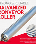Heavy Duty 1.9 Inch Diameter Conveyor Roller 15 Inch Length 5 Pack Galvanized Steel Workhorse For Belt And Material Handling Outfeed Stand Ideal For Woodworking Trailers Load Assist