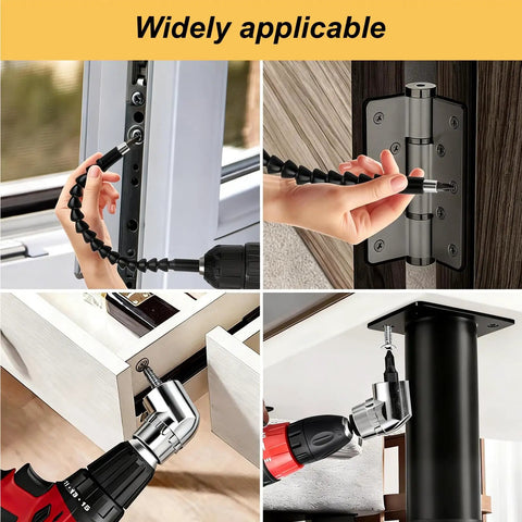 105 Degree Right Angle Drill Adapter For Tight Spaces Flexible Extension Bit Kit used for drilling and screwing in narrow corners