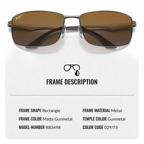 Polarized Rectangle Shape Sunglasses For Men With Grey Gradient Brown Lenses Street Ready Modern Edge Frame Everyday Wear