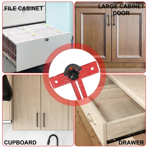 No Fuss Heavy Duty 29 Inch Woodworking T Square With Adjustable 15 To 165 Degree Angle, Solid Aluminum Layout Tool for marking file cabinets and cupboards.