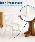 1 Inch Round Non Marking Rubber Chair Leg Caps Set of 4 Protect Floors No Slip Quiet Movement for Chairs Stools and Tables on Hardwood Tile and Carpet Prevent Scratches Noise and Scuffs on white chair leg