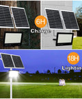 Ultra Bright 400W Solar Security Flood Lights With Remote Control 40000 Lumens IP66 Weatherproof Outdoor LED Street Light charging and lighting
