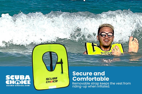 Adult Snorkel Vest With Name Box, Lightweight Adjustable Buoyancy Gear For Water Sports, High Visibility Neon Yellow Safety Vest