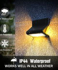 Outdoor Solar Motion Sensor Security Lights No Hassle Go To Easy Install Waterproof LED Wall Lights in rainy weather