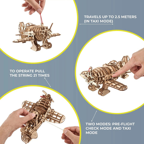 Vintage Wooden Airplane Model Kit With Wind Up Motor A Dope 1930s Racing Aircraft Puzzle For Adults DIY 3D Wood Plane Build Inspired By Old School Golden Age Of Flight Perfect Desk Display And Collectible Mechanical Hobby, wooden plane kit
