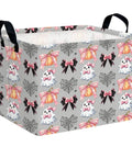 Dope Boo Halloween Basket For Kids With Pink Bow Glowing Ghost Canvas Trick Or Treat Tote Sweet Candy Storage Bin with ghost design.