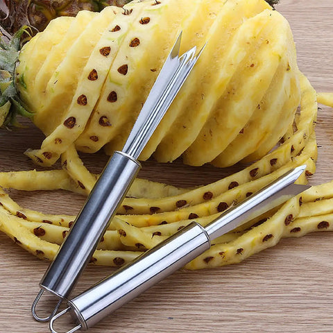 Two Pack Pineapple Eye Remover And Peeler Set Stainless Steel V Shape Pineapple Eye Cutter for home kitchen fruit tool