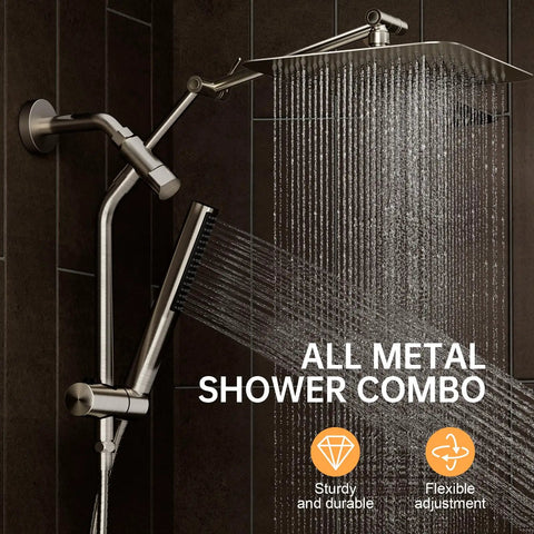 Enhanced High Pressure Handheld Shower Head With Anti Clog Nozzles For A Powerful Spa Like Shower Spray Easy Install And Durable Silver Black Finish With Adjustable Settings And Leak Free Design in use