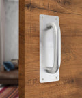 Stainless Steel Door Pull Handle With Plate Heavy Duty Barn Door Hardware for Shed Gate 7 7/8 Inch Long by 2 9/16 Inch Wide mounted