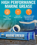 Triple Pack Mini Marine Grease Tubes 3 Oz Each Waterproof High Temp Wheel Bearing Lubricant NLGI 2 on a grease gun