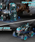 Totally Rad Dinosaur RC Monster Truck for Kids Ages 4 To 7, 1:20 Scale Remote Control Car With Lights And Music, Epic Stunts